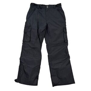b360 Mens Medium Black Cargo Snow Ski Pants Insulated Waterproof Elastic Waist